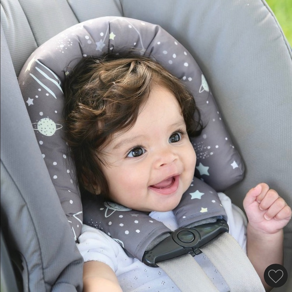 infant head support for car seat w/ strap covers